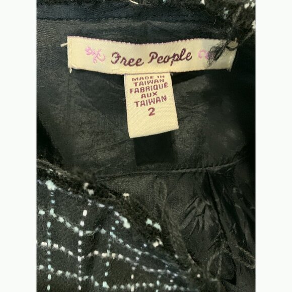 Free People Women’s Y2K Pleated Skirt Sz 2 Black Dark 30x21 Schoolgirl Preppy - Picture 7 of 11